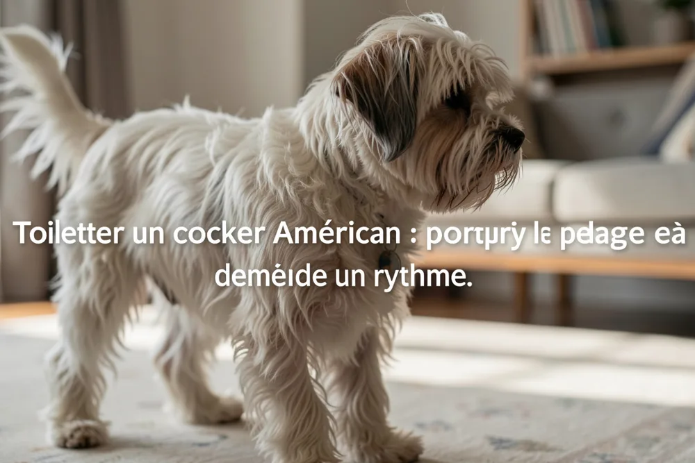 Chien au pelage à franges peigné mèche par mèche, illustration éditoriale générique